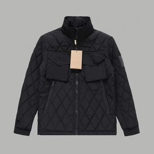 Ontwerpers Nieuwe herfst- en winterdiamant Plaid Jacket Classic en modieuze veelzijdige stand -up kraag katoenen jas unisex poloshirt sweatshirt