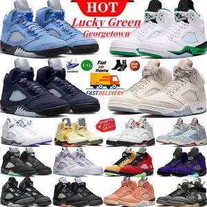 Jump Man 5 Zapatillas de baloncesto UNC Lucky Green 5s Aqua Georgetown Racer Blue Fire Red Stealth Sail Antracita Michigan Concord Borgoña Lo que las zapatillas de deporte para hombre