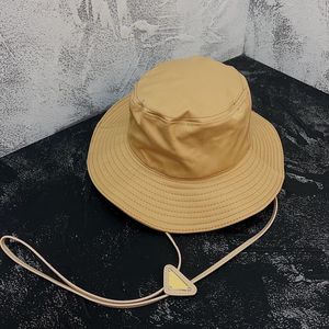 Designers Nylon Bucket Hat Fitted Hats Corde pour Hommes Femmes Sun Prevent Bonnet Beanie Snapbacks Black Cap Fisherman Beach Casquette Triangular Wide Brim Caps