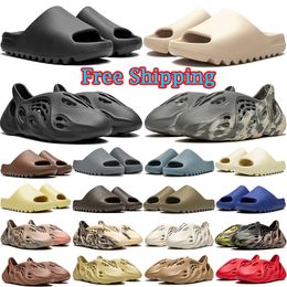 Livraison gratuite designer sandales pantoufles hommes femmes glissez onyx os désert sable brun bleu bleu vert pantoufle mens d'été sliders chaussures de bascule