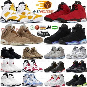 Con caja Jumpman 6 Zapatillas de baloncesto Hombres Mujeres 6s Aqua Toro Bravo Amarillo Ocre Cool Grey Georgetown Metallic Silver UNC Red Oreo British Khaki Entrenadores para hombre Deportes