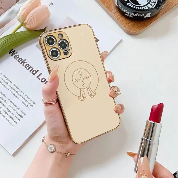 Designers Phone Case pour iPhone 14 Pro Max Plus Cases Luxury Gold Shell Case designer Golden Pattern Cover 13 12 11 XR XS 8 7 G239231PE-3