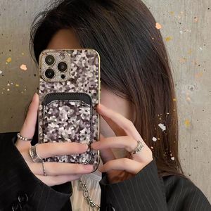 Designers Phone Cases 8 Styles Pour IPhone 14 Pro Max 13 12 11 XS XR 8 7 Mode Plaid Peinture Luxe Carte Poche en cuir Phonecase Cover