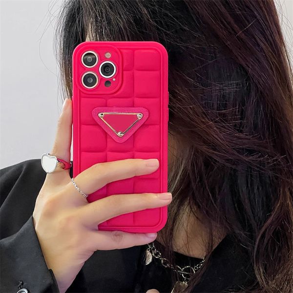 Designers Phone Cases Coques antichoc pour IPhone 11 12 Pro Promax 12 Mini Xr X / xs 7p 8p Triangle Check Cover Anti-fall Case