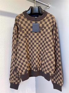 Ontwerpers trui heren dames mode man vrouw warm houden Tartan gebreid herfst bruin snitwear kleding met lange mouwen top warm ondergoed vest S-XL