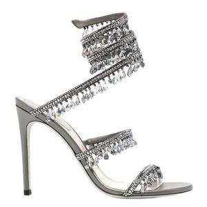 Ontwerpers Rene Caovilla Stiletto Heels Sandalen Margot Wraparound Crystal-verrijkte Sandalen Dress Shoe Ladies Slipers Strass Regment Schoenen Sandaal RC XXOOOX