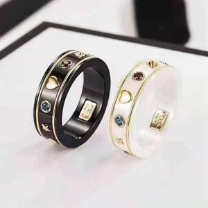 Ontwerpers Ring Voor Mannen Vrouwen Keramiek Ringen Mode Unisex Sieraden Geschenken Hoge Kwaliteit Zes Kleur Met Doos Maat 6-11270d