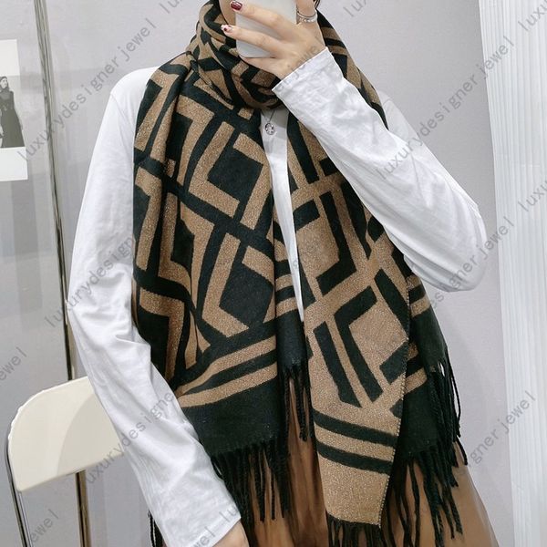 Diseñadores Bufanda Mujeres Bufandas Mantón Moda Cashmere Full Alta Calidad Mantón Hombres Diseñador Modelo Gabardina Largo Doble Propósito Echarpe Luxe Invierno Scarpe