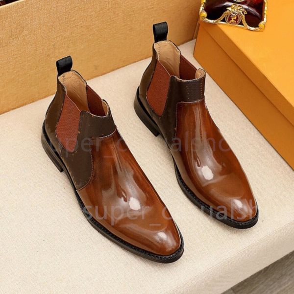 Zapatos de diseñador Martin Boots Hombres Botas Chelsea Trabajo de oficina de negocios Monogramas formales Zapatos de vestir Italia Marca Diseñador Fiesta Boda Botines Tamaño 38-45 con caja