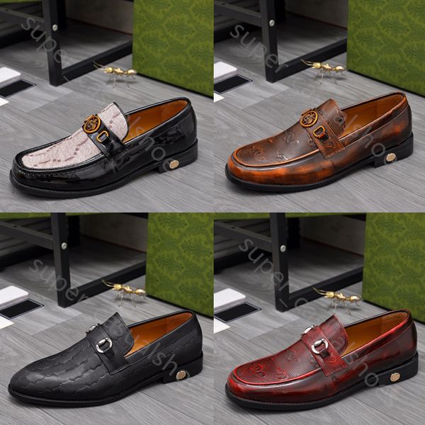 Zapatos de diseñador Mocasines para hombre Zapatos de vestir Lujoso Cuero genuino Marrón negro Patrón de serpiente Zapatos de diseñador casual para hombre Zapato de boda con caja 38-44