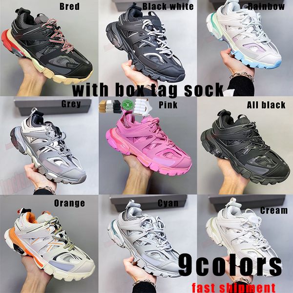 Diseñadores Zapatos Track 3.0 Zapatos de diseñador Zapatillas de deporte de marca de lujo para hombre Zapatillas de deporte Mujer Triple S Rosa Todo Negro Blanco Púrpura Rosa Multicolor Zapatillas de deporte para mujer coloridas