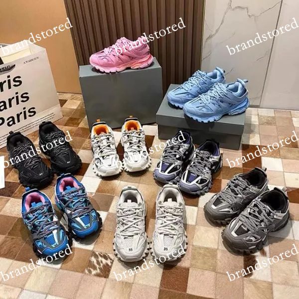 Designers Sneakers Plate-forme Casual Chaussures Femmes Hommes Chaussures Track 3.0 Sneakers Mesh Nylon Imprimé Baskets En Cuir Fond Épais Triple S Chaussure Avec Boîte