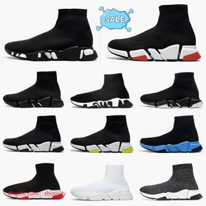 Diseñadores Speeds 2.0 V2 Zapatos casuales Plataforma Zapatilla de deporte Hombres Mujeres Tripler S Paris Calcetines Botas Marca Negro Blanco Azul Luz Ruby Graffiti Entrenadores de lujo Zapatillas de deporte S186