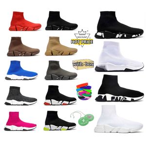 Designers vitesses 2.0 v2 chaussures décontractées plate-forme sneaker hommes femmes Tripler Paris Boots Boots noir blanc bleu clair rubis graffiti