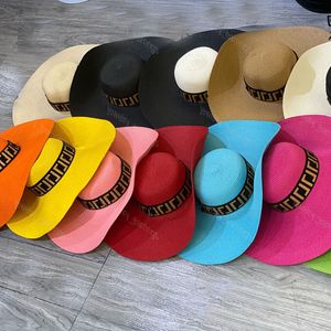 Ontwerpers Straw Bucket Hat Casquette Brim Hats For Women Mens Sun voorkomen Bonnet Beanie Big Size Caps F Snapbacks Beanies Pink Orange Cap 10 Style