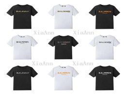 Designers Summer Fashion T-shirt Luxe classique Or estampage imprimé lettre Balman TShirts Court Mode Hommes Femmes Casual avec B7908685