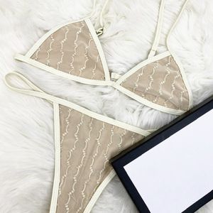 Ontwerpers Zwemkleding voor Dames Sexy Letter Printing Bikini's Set Tweedelige badmode Halter Lage taille Badpakken Gestreepte badpakken