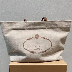 Diseñadores Totes Bag Cotton the Tote bag Bolso de mujer Bolso de compras de dama Lona con adorno de cuero real genuino y asa Tote Hombros Bolsos Hombro