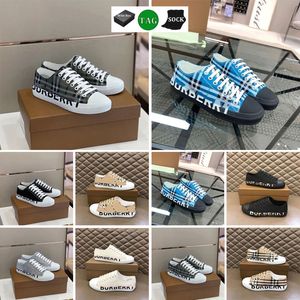 Designers Vintage Imprimer Check Sneakers Striped Flats Chaussures Gabardine Gabardine Lettrage Plaid Canvas Shoe 35-41