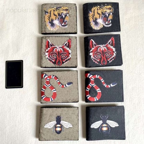 Diseñadores Cartera Hombres Titulares de tarjetas Monedero de lujo Mujeres Carteras de animales Cuero de moda Serpiente Tigre Abeja con caja de regalo 2024