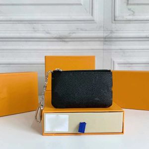 Diseñadores Cartera Hombres Llavero Anillo Titular de la tarjeta de crédito Mujeres LLAVE POUCH Monedero Moda Estilo parisino Carteras sin caja original