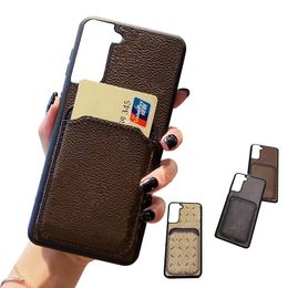 Ontwerpers Wallet telefoonhoesje voor Samsung Galaxy S22 Ultra S21 S20 Opmerking 20 10 iPhone 14 Pro Max 12 13 XR XS 7 8p SE Achteromslag met kaarthouder Pocket Mode PU LEDER