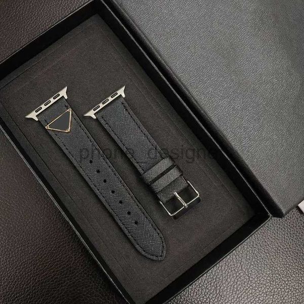 Designers Watch Bands pour Apple Iwatch Fashion Lettre P 42 mm Couleur pure Luxury Geat Leather Watchband Band de bracelets Bandle