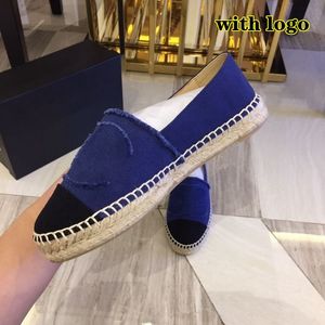 Designers Femmes Casual Chaussures Véritable Espadrilles En Cuir Été Luxurys Dames Plat Plage Mode Femme Mocassins Pêcheur Nude Noir Toile Chaussure Taille 35-42