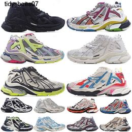 Diseñadores Mujeres Hombres Balenciga Zapatos casuales Runner 7.0 Transmitir Sentido Entrenadores Negro Blanco Rosa Azul Borgoña Deconstrucción Zapatillas de deporte Correr Senderismo 7 Zapatillas de deporte