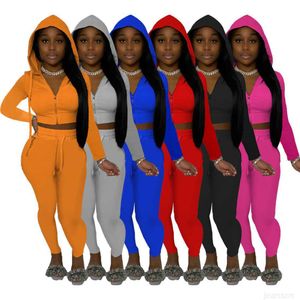 Designers Femmes de survêtement vêtements sportifs 2023 Automne et hiver couleur solide à capuche à capuche à capuche à capuche décontractée