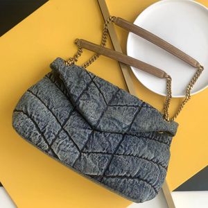 Ontwerpers Women gewassen denimtas lou lou puffer mode klassieke jeans schouder messenger boodschappentassen luxe designer handtas portemonnee