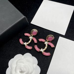 Ontwerpers Womens Brand Designer oorbellen oorstudie kristal vrouwen elegantie temperament eenvoudige dames bruiloft feest sieraden cadeau accessoires er0074-er0075 1346