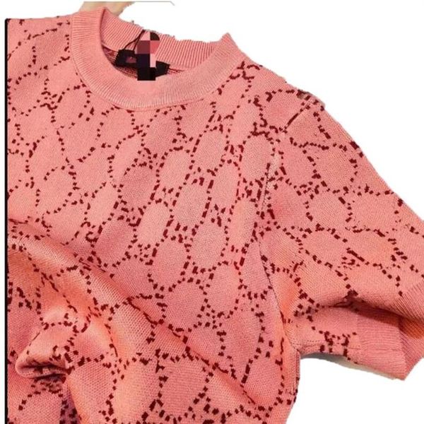 Diseñadores para mujer de punto de manga corta Camisetas Suéter Letra Jacquard G Cómodo Calidad Delgada Diseño de Moda Mujer camiseta top a224q