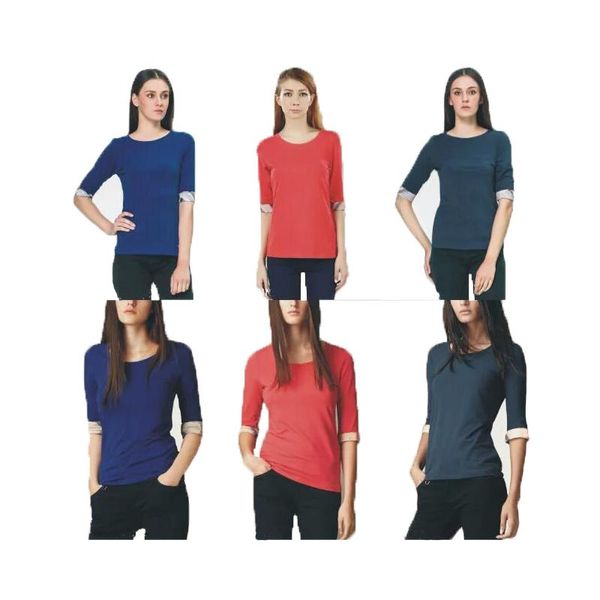 Designers Womens T-shirt classique Candy Color Colord Macarons Wave N Tees Femmes décontractées