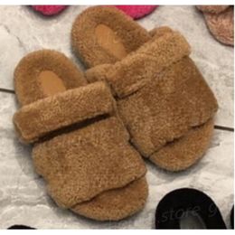 Diseñadores Zapatillas de lana Chypre Slides Hombres Mujeres Sandalias Invierno Piel Furry Slipper Warm Fur Slide 20865