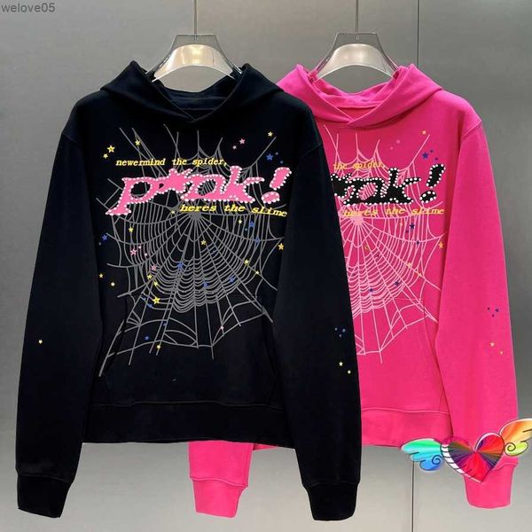 Designers Young Thug 1 Sweats à capuche de haute qualité Hip Hop P * NK Web Puff Print Sp5der 555555 Sweat à capuche Hommes Femmes Angel Spider Sweatshirts Pull en tissu lourd LS85