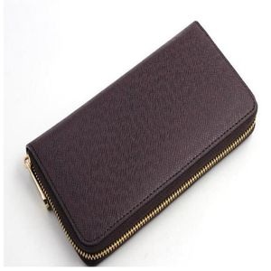 Ontwerpers Zipper Wallet Soft Leather Mens Dames Dames iconische textureerde mode Lange Zipper Wallets Coin Purse Card Case Holder279V