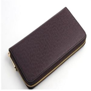 Ontwerpers Zipper Wallet Soft Leather Mens Dames Dames iconische textureerde mode Lange Zipper Wallets Coin Purse Case Holder282o