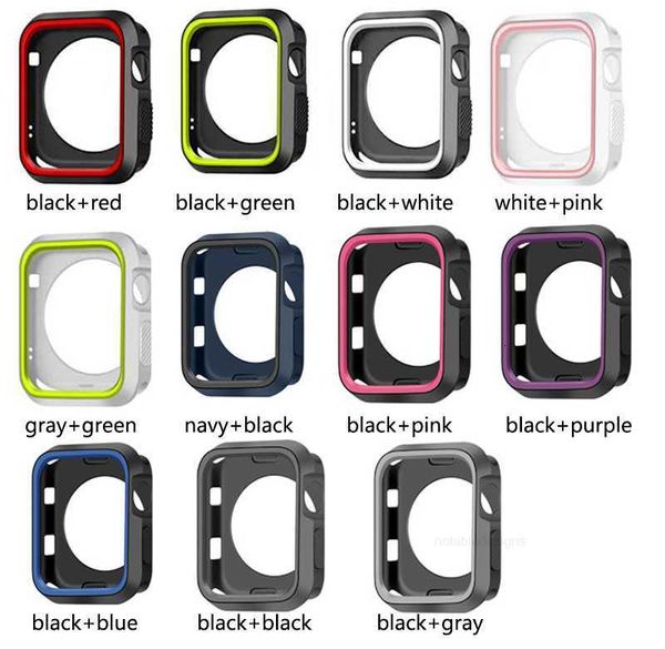 Couverture en silicone design pour Apple Watch Case 42mm 38mm 40mm 44mm Sport Band Frame Rubber Soft Case pour iwatch Series 4321 Back Cover designer5END5END