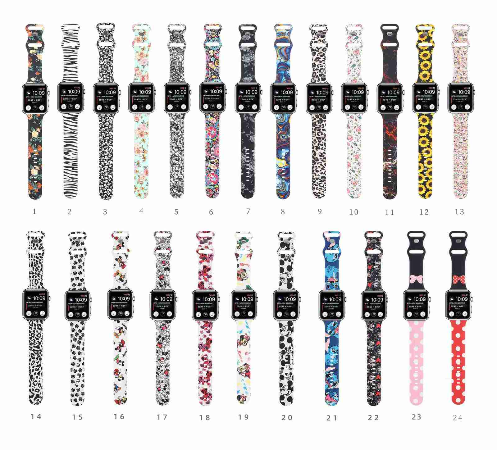 Designer Soft Silicone Strap Band Söt tecknad film för Apple Watch Series 7 6 2 3 4 5 IWATCH 45mm 41mm 38mm 42mm 40mm 44mm armbandsdesignerz5bhz5bh
