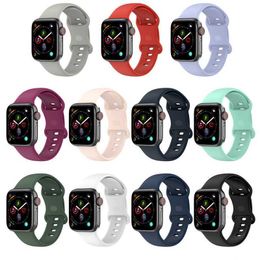 Ontwerper zachte siliconen band band voor Apple Watch iWatch Series 7 6 2 3 4 5 38MM 42MM 40MM 44MM vervangende slimme polsband designerWBAHWBAH