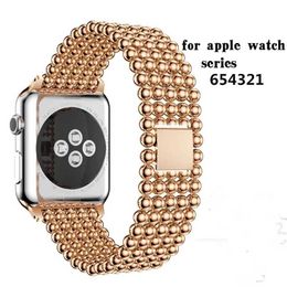 Bracelet en acier inoxydable design pour Apple Watch Ultra 49 mm Bande 41 mm 45 mm 40 mm 44 mm 38 mm 42 mm 5 perles Style Bracelet de ceinture en métal iWatch série 8 7 5 3 4 se 6 bandes designer97