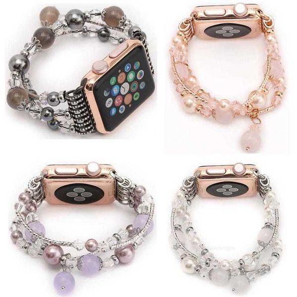 Bracelet extensible en agate pour femme de créateur pour Apple Watch Ultra 49 mm, iWatch Seies 8 7 6 SE 5 4 3 41 mm 45 mm 42 mm 44 mm 38 mm 40 mm, bracelet de montre pour femme juive