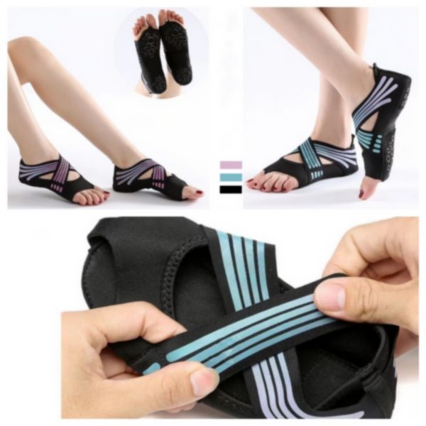 Chaussettes de préhension designet chaussettes de sport Pilates anti-dérapantes pour femmes chaussettes de yoga à fond souple d'entraînement à cinq doigts