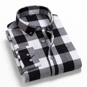 Ontwerpen Mannen Flanel Plaid Shirt 100% Katoen Lente Herfst Casual Lange Mouw Zacht Comfort Slim Fit Stijlen Merk Voor man P