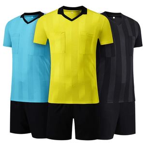 conceptions arbitres maillot de football de soccer arbitre juge arbitre uniforme des ensembles de football respirant uniformes arbitres 240323