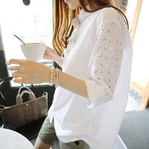 Diseños Blusa para mujer Camisas Tops y blusas Camisas femeninas de gasa para mujer Trabajo Encaje Manga larga XS