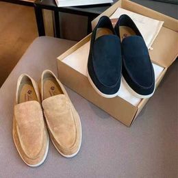 Desiner Loropiana schoenen online klassieke suede lp dikke zool met platte zool casual single schoen luie loafers herenschoenen