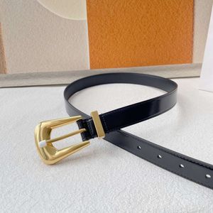 Ceinture de luxe pour femmes et hommes, boucle en cuir véritable, ceinture fine, pantalon d'affaires uni, Ceintures 2.5cm / 3cm, qualité supérieure, grande boucle en or