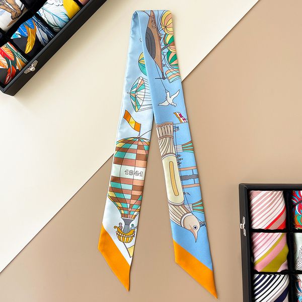 DESINGER COLORFUR SILK Écharpe Soft Fabric Soft Floral Bandon pour les femmes Paris Handle Sac Scarpes Ribbon Head Wraps 86 * 5 cm